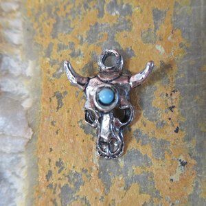 Silver Desert Skull Charm Vintage 1970s Southwest